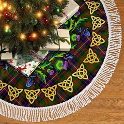 ScotsTee Shop Scottish Cochrane Modern Thistle Celtic Knot Tartan Christmas Tree Skirt