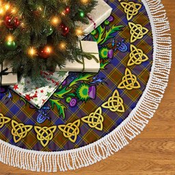 ScotsTee Shop Scottish Balfour Modern Thistle Celtic Knot Tartan Christmas Tree Skirt