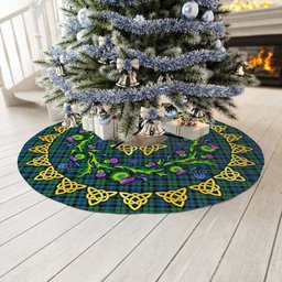 ScotsTee Shop Scottish Campbell Ancient 02 Thistle Celtic Knot Tartan Christmas Tree Skirt