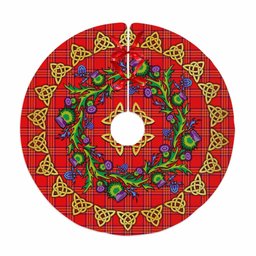 ScotsTee Shop Scottish Burnett Modern Thistle Celtic Knot Tartan Christmas Tree Skirt