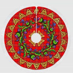 ScotsTee Shop Scottish Burnett Modern Thistle Celtic Knot Tartan Christmas Tree Skirt