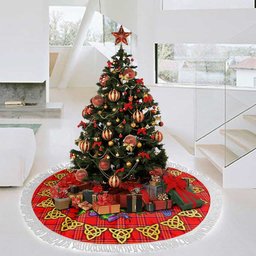 ScotsTee Shop Scottish Burnett Modern Thistle Celtic Knot Tartan Christmas Tree Skirt