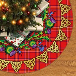 ScotsTee Shop Scottish Burnett Modern Thistle Celtic Knot Tartan Christmas Tree Skirt
