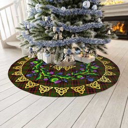 ScotsTee Shop Scottish Buchan Modern Thistle Celtic Knot Tartan Christmas Tree Skirt