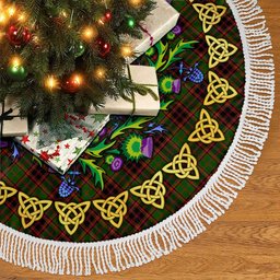 ScotsTee Shop Scottish Buchan Modern Thistle Celtic Knot Tartan Christmas Tree Skirt