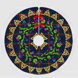ScotsTee Shop Scottish Agnew Modern Thistle Celtic Knot Tartan Christmas Tree Skirt
