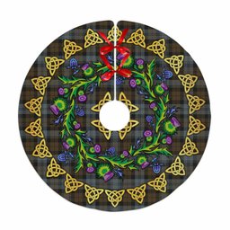 ScotsTee Shop Scottish BlackWatch Weathered Thistle Celtic Knot Tartan Christmas Tree Skirt