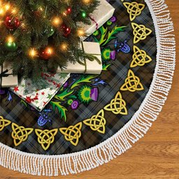 ScotsTee Shop Scottish BlackWatch Weathered Thistle Celtic Knot Tartan Christmas Tree Skirt