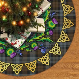 ScotsTee Shop Scottish BlackWatch Weathered Thistle Celtic Knot Tartan Christmas Tree Skirt