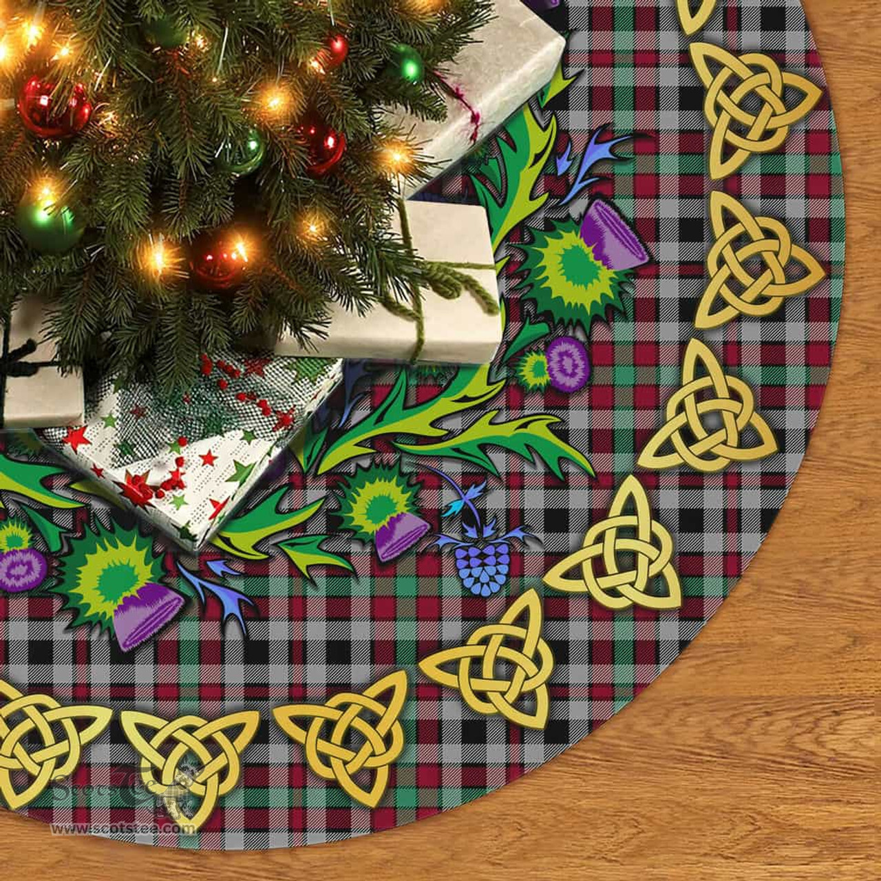 ScotsTee Shop Scottish Borthwick Ancient Thistle Celtic Knot Tartan Christmas Tree Skirt