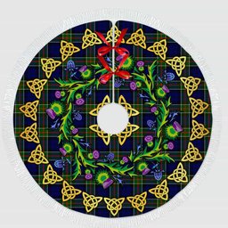 ScotsTee Shop Scottish Colquhoun Modern Thistle Celtic Knot Tartan Christmas Tree Skirt