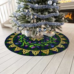 ScotsTee Shop Scottish Campbell Modern Thistle Celtic Knot Tartan Christmas Tree Skirt