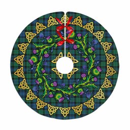 ScotsTee Shop Scottish Blackwatch Ancient Thistle Celtic Knot Tartan Christmas Tree Skirt