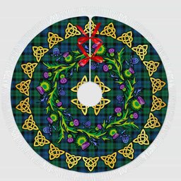 ScotsTee Shop Scottish Blackwatch Ancient Thistle Celtic Knot Tartan Christmas Tree Skirt