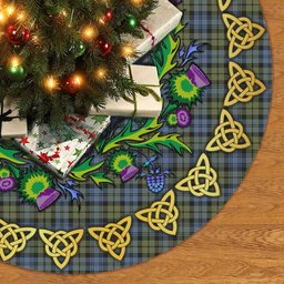 ScotsTee Shop Scottish Campbell Faded Thistle Celtic Knot Tartan Christmas Tree Skirt