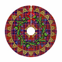 ScotsTee Shop Scottish Cameron of Lochiel Modern Thistle Celtic Knot Tartan Christmas Tree Skirt