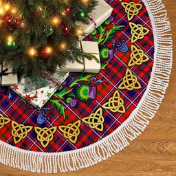 ScotsTee Shop Scottish Cameron of Lochiel Modern Thistle Celtic Knot Tartan Christmas Tree Skirt