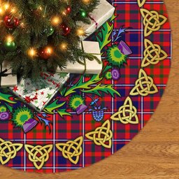 ScotsTee Shop Scottish Cameron of Lochiel Modern Thistle Celtic Knot Tartan Christmas Tree Skirt