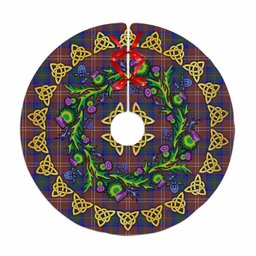 ScotsTee Shop Scottish Chisholm Hunting Modern Thistle Celtic Knot Tartan Christmas Tree Skirt