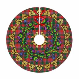 ScotsTee Shop Scottish Dalziel Modern Thistle Celtic Knot Tartan Christmas Tree Skirt