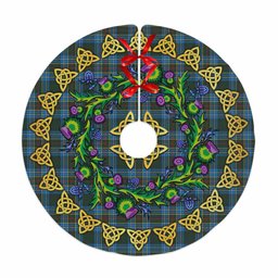 ScotsTee Shop Scottish Cockburn Modern Thistle Celtic Knot Tartan Christmas Tree Skirt