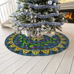 ScotsTee Shop Scottish Cockburn Modern Thistle Celtic Knot Tartan Christmas Tree Skirt