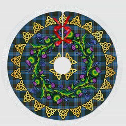 ScotsTee Shop Scottish Cockburn Modern Thistle Celtic Knot Tartan Christmas Tree Skirt