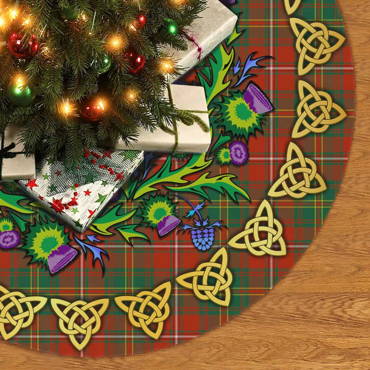 ScotsTee Shop Scottish Hay Ancient Thistle Celtic Knot Tartan Christmas Tree Skirt