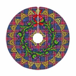 ScotsTee Shop Scottish Graham of Menteith Red Thistle Celtic Knot Tartan Christmas Tree Skirt