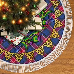 ScotsTee Shop Scottish Graham of Menteith Red Thistle Celtic Knot Tartan Christmas Tree Skirt