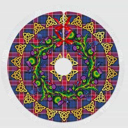 ScotsTee Shop Scottish Graham of Menteith Red Thistle Celtic Knot Tartan Christmas Tree Skirt