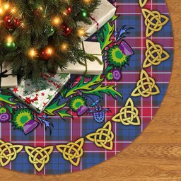 ScotsTee Shop Scottish Graham of Menteith Red Thistle Celtic Knot Tartan Christmas Tree Skirt