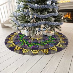 ScotsTee Shop Scottish Cunningham Dress Blue Dancers Thistle Celtic Knot Tartan Christmas Tree Skirt