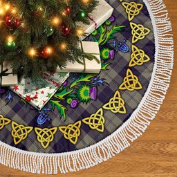 ScotsTee Shop Scottish Cunningham Dress Blue Dancers Thistle Celtic Knot Tartan Christmas Tree Skirt