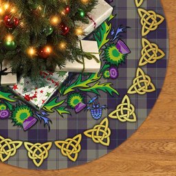 ScotsTee Shop Scottish Cunningham Dress Blue Dancers Thistle Celtic Knot Tartan Christmas Tree Skirt