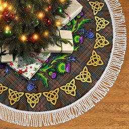 ScotsTee Shop Scottish Kennedy Weathered Thistle Celtic Knot Tartan Christmas Tree Skirt