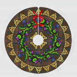ScotsTee Shop Scottish Kennedy Weathered Thistle Celtic Knot Tartan Christmas Tree Skirt