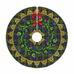 ScotsTee Shop Scottish Fergusson Modern Thistle Celtic Knot Tartan Christmas Tree Skirt