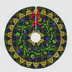 ScotsTee Shop Scottish Fergusson Modern Thistle Celtic Knot Tartan Christmas Tree Skirt