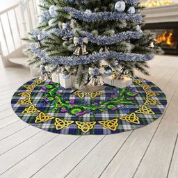 ScotsTee Shop Scottish Gordon Dress Modern Thistle Celtic Knot Tartan Christmas Tree Skirt