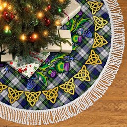 ScotsTee Shop Scottish Gordon Dress Modern Thistle Celtic Knot Tartan Christmas Tree Skirt