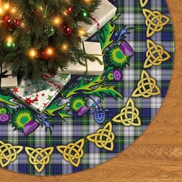 ScotsTee Shop Scottish Gordon Dress Modern Thistle Celtic Knot Tartan Christmas Tree Skirt
