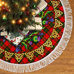 ScotsTee Shop Scottish Dunbar Modern Thistle Celtic Knot Tartan Christmas Tree Skirt
