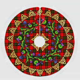 ScotsTee Shop Scottish Dunbar Modern Thistle Celtic Knot Tartan Christmas Tree Skirt