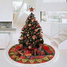 ScotsTee Shop Scottish Hay Modern Thistle Celtic Knot Tartan Christmas Tree Skirt