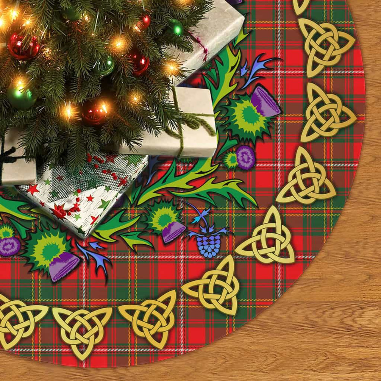 ScotsTee Shop Scottish Hay Modern Thistle Celtic Knot Tartan Christmas Tree Skirt
