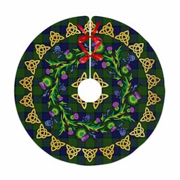 ScotsTee Shop Scottish Dundas Modern Thistle Celtic Knot Tartan Christmas Tree Skirt