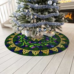 ScotsTee Shop Scottish Dundas Modern Thistle Celtic Knot Tartan Christmas Tree Skirt