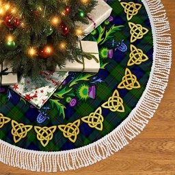 ScotsTee Shop Scottish Dundas Modern Thistle Celtic Knot Tartan Christmas Tree Skirt