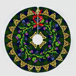 ScotsTee Shop Scottish Dundas Modern Thistle Celtic Knot Tartan Christmas Tree Skirt